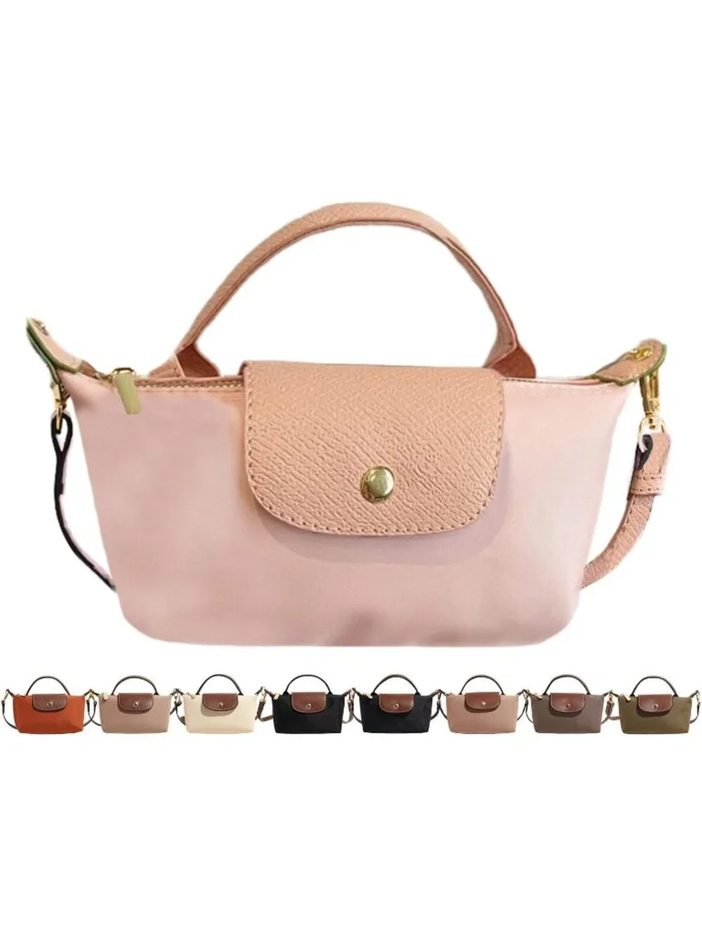 👜Women's Light Pink Mini Crossbody Bag With Adjustable Strap Shoulder Totes Bag